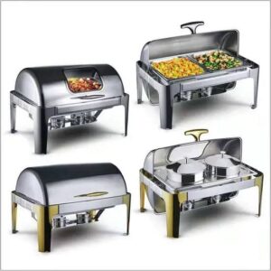 Hotel Supplies Stainless Steel Equipment Buffet Chafing Dish Set Electric Food